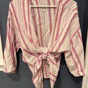 Linen top one size tie front